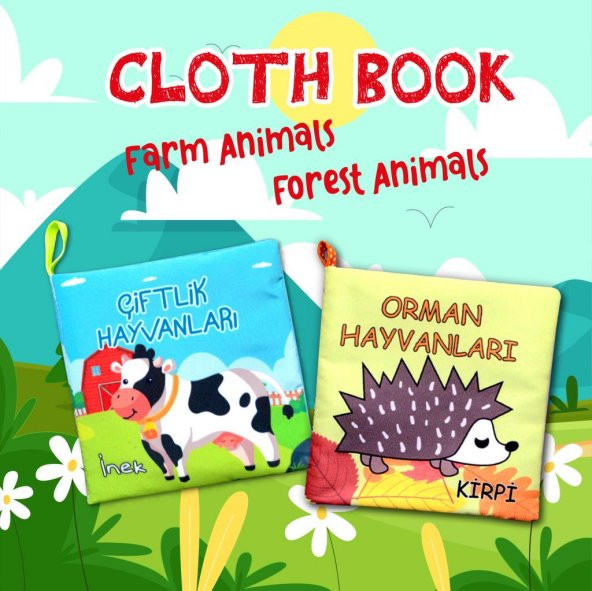 2 Kitap Tox Çiftlik Hayvanları ve Orman Hayvanlar Kumaş Sessiz Kitap T134 T055 - Bez Kitap , Eğitici Oyuncak , Yumuşak ve Hışırtılı - 7
