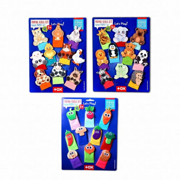 3 Set - 30 Parça Tox Evcil , Vahşi Hayvanlar ve Sebzeler Parmak Kukla T772 T782 T104 - 6