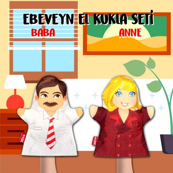 2 Parça Tox Ebeveyn El Kukla Set , Eğitici Oyuncak - 2