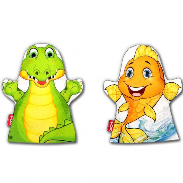 4 Parça Tox Sudaki Hayvanlar El Kukla Set , Eğitici Oyuncak - 3
