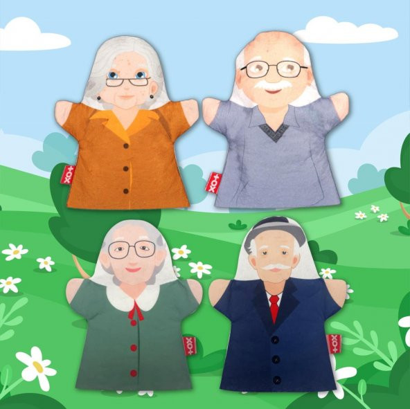 4 Parça Tox Aile Büyükleri El Kukla Set , Eğitici Oyuncak - 2