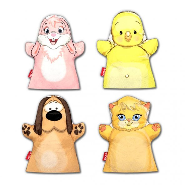 4 Parça Tox Minik Dostlarımız El Kukla Set , Eğitici Oyuncak - 6