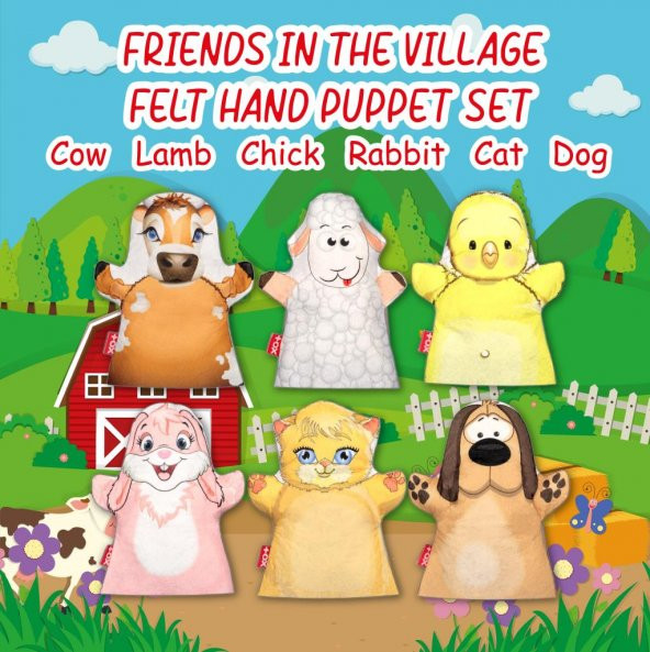 6 Parça Tox Köydeki Dostlarımız El Kukla Set , Eğitici Oyuncak - 7