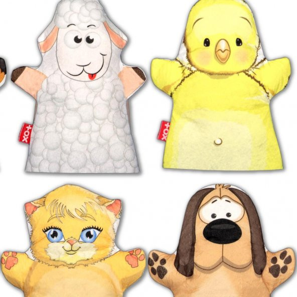 6 Parça Tox Köydeki Dostlarımız El Kukla Set , Eğitici Oyuncak - 8