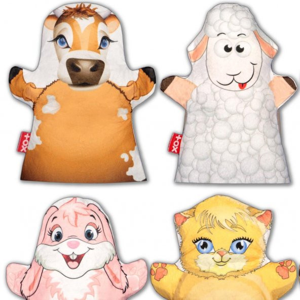 6 Parça Tox Köydeki Dostlarımız El Kukla Set , Eğitici Oyuncak - 3