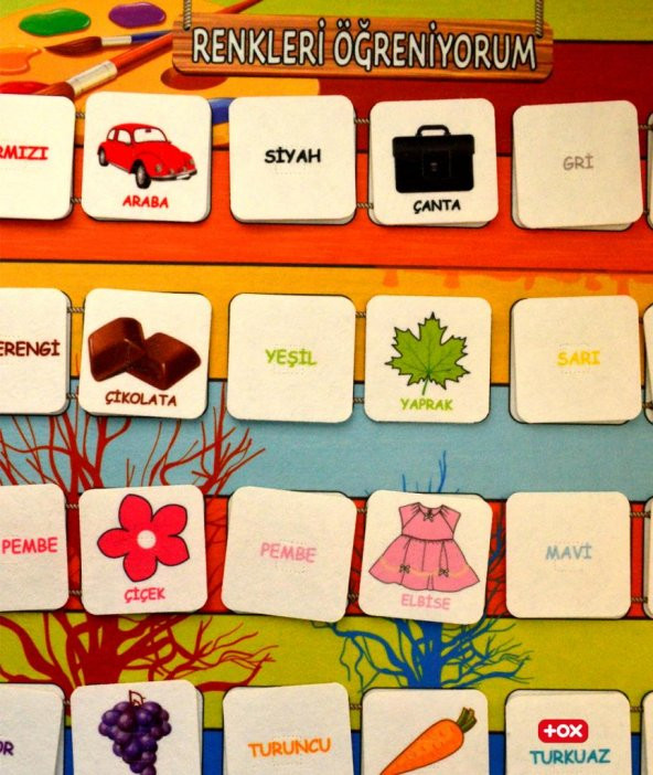 2 Set - 73 Parça Takvimi ve Renkleri Öğreniyorum Keçe Cırtlı Duvar Panoları , Eğitici Oyuncak - 4