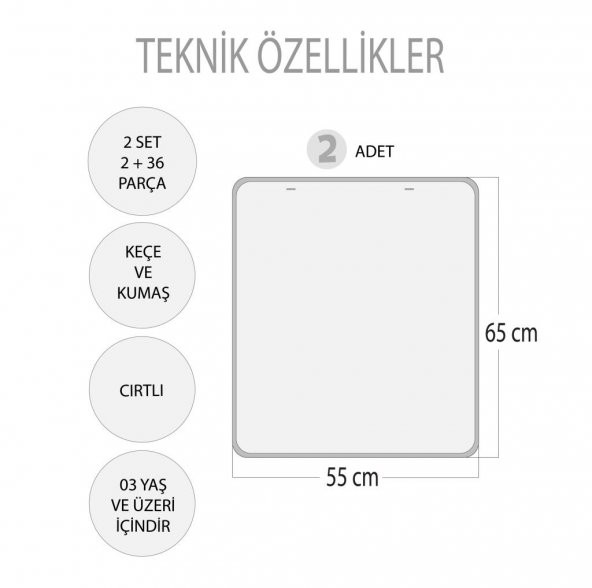 2 Set - 36 Parça  Mevsimler ve Taşıtları Öğreniyorum Keçe Cırtlı Duvar Panoları , Eğitici Oyuncak - 3