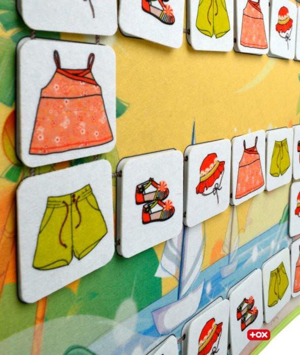 2 Set - 54 Parça Sıradakini Biliyorum Yaz ve Kış Keçe Cırtlı Duvar Panoları , Eğitici Oyuncak - 5