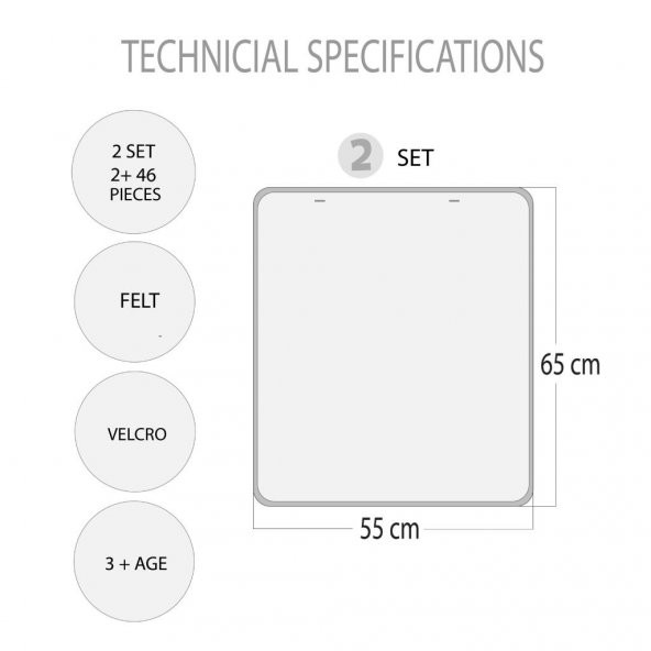 2 Set - 46 Parça Benim Programım ve Sorumluluk Çizelgem Keçe Cırtlı Duvar Panoları , Eğitici Oyuncak - 7