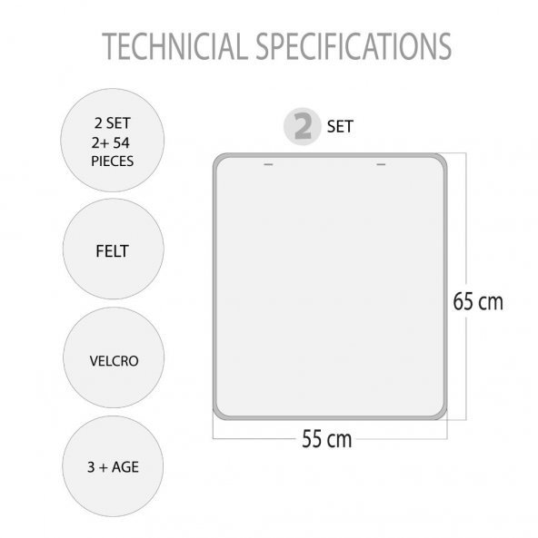 2 Set - 54 Parça Sıradakini Biliyorum Yaz ve Kış Keçe Cırtlı Duvar Panoları , Eğitici Oyuncak - 8