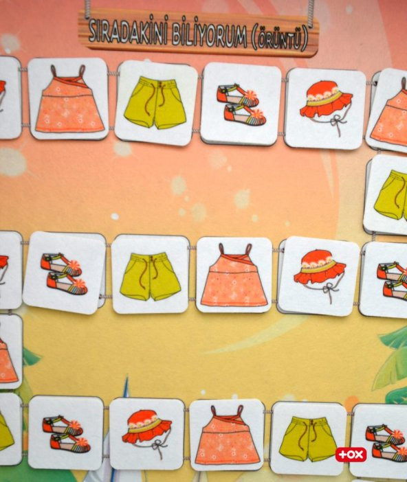 2 Set - 54 Parça Sıradakini Biliyorum Yaz ve Kış Keçe Cırtlı Duvar Panoları , Eğitici Oyuncak - 10