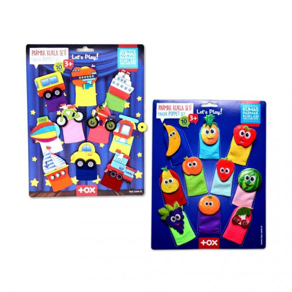 2 Set - 20 Parça Tox Taşıtlar ve Meyveler Parmak Kukla T105 T181