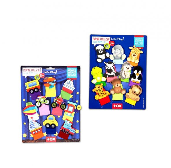 2 Set - 20 Parça Tox Taşıtlar ve Evcil Hayvanlar Parmak Kukla T781 T181