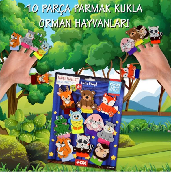 Tox Orman Hayvanları 10 Parça Parmak Kukla Set T218 - 2
