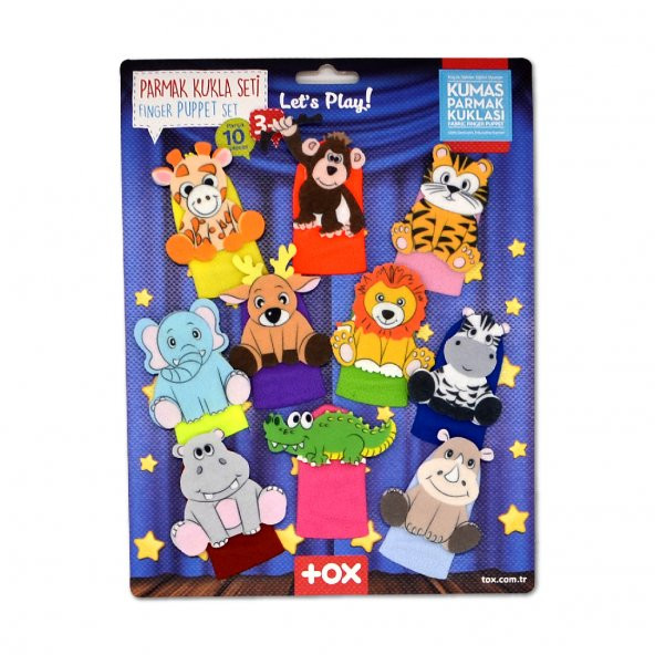 Tox Safari Hayvanları 10 Parça Parmak Kukla Set T223