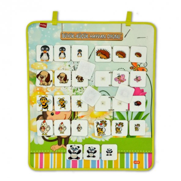 4 Set - 114 Parça Sıradakini Biliyoum ( Yaz , Kış ) ve Büyük -Küçük Oyunu (Hayvan, Meyve) Keçe Cırtlı Duvar Panoları , Eğitici Oyuncak - 9