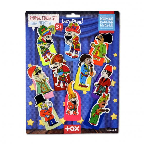 Tox Karagöz , Hacivat 10 Parça Parmak Kukla Set T224 - 4