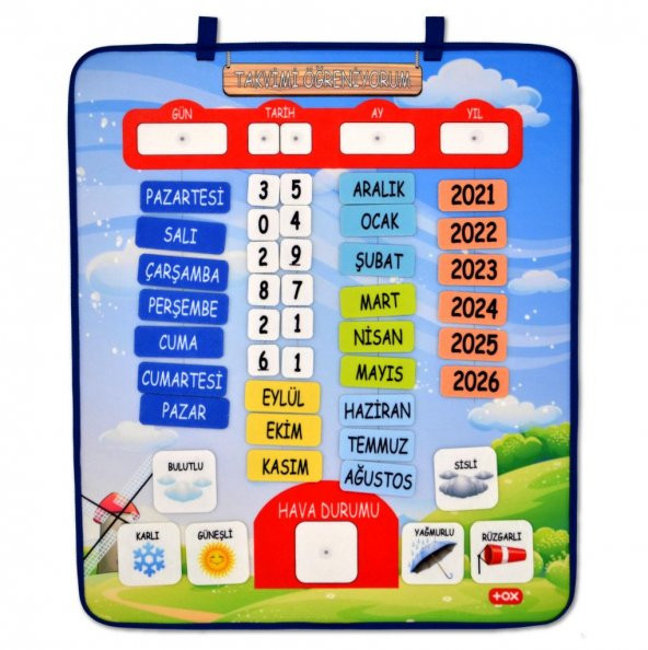 3 Set -106 Parça  İç Organlar , İskelet  Sistemi ve Takvimi Öğreniyorum Keçe Cırtlı Duvar Panoları , Eğitici Oyuncak - 11