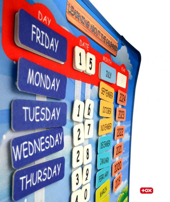 İngilizce Takvimi Öğreniyorum (2023) Keçe Duvar Panosu , Eğitici Oyuncak - 5