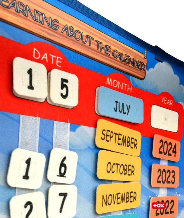 İngilizce Takvimi Öğreniyorum (2023) Keçe Duvar Panosu , Eğitici Oyuncak - 9