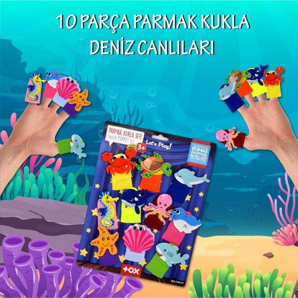 Tox Deniz Canlıları 10 Parça Parmak Kukla Set T221 - 2