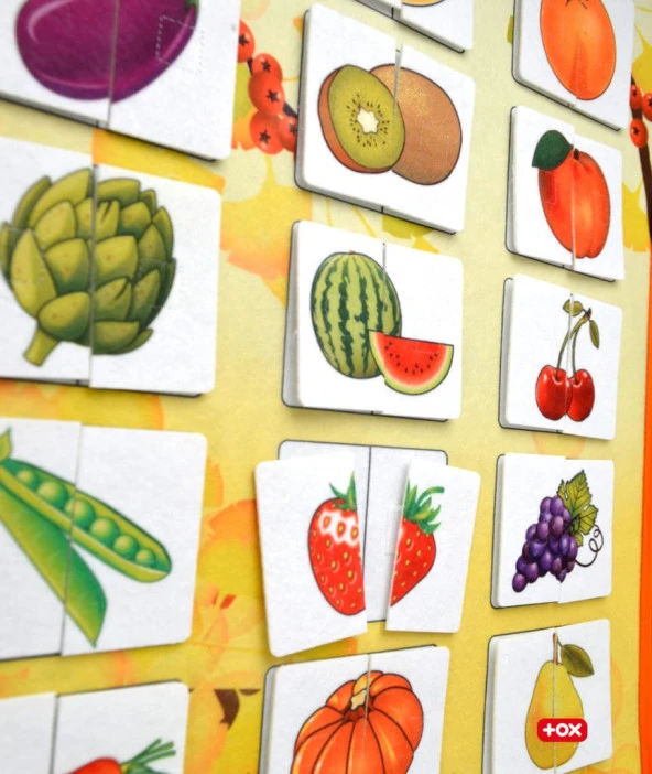 Parça Bütün Eşleştirme Oyunu (Meyveler) Keçe Cırtlı Duvar Panosu , Eğitici Oyuncak - 2