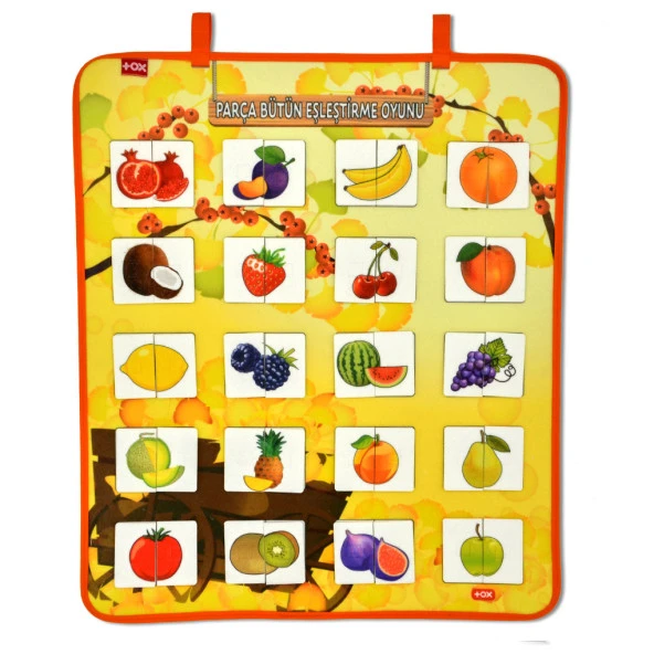 Parça Bütün Eşleştirme Oyunu (Meyveler) Keçe Cırtlı Duvar Panosu , Eğitici Oyuncak - 6