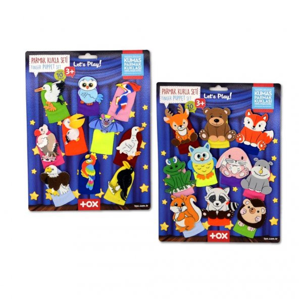 2 Set - 20 Parça Tox Orman ve Uçan Hayvanlar Parmak Kukla T218 T222 ürün görseli 1