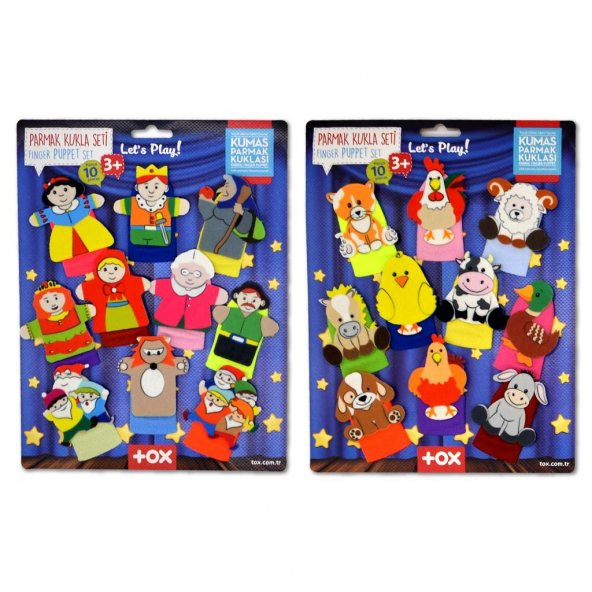 2 Set - 20 Parça Tox Çiftlik Hayvanları ve Masal Kahramanları Parmak Kukla T225 T220 - 2