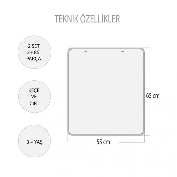 2 Set - 86 Parça İngilizce Takvimi Öğreniyorum (2023) Keçe Duvar Panoları , Eğitici Oyuncak - 3