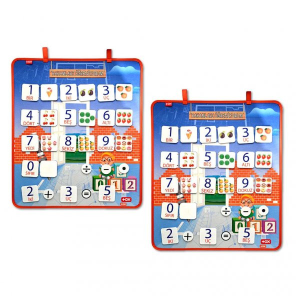 2 Set - 88 Parça  Rakamları Öğreniyorum Keçe Duvar Panoları , Eğitici Oyuncak - 6