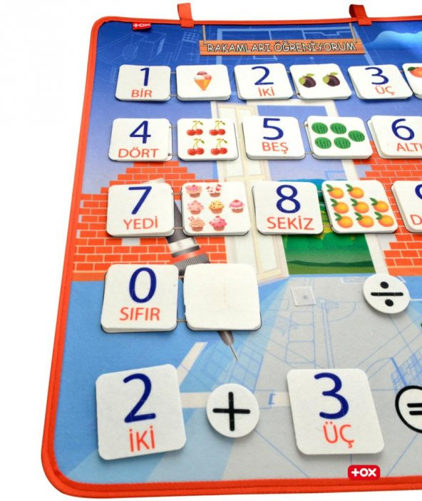 2 Set - 88 Parça  Rakamları Öğreniyorum Keçe Duvar Panoları , Eğitici Oyuncak - 10