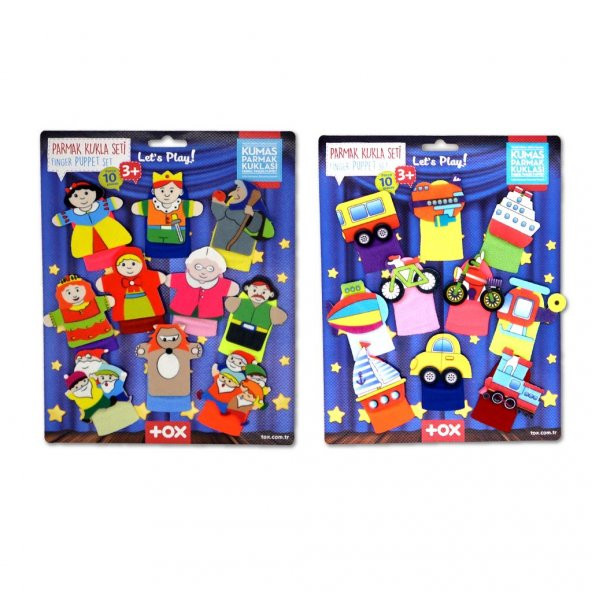 2 Set - 20 Parça Tox Masal Kahramanları ve Taşıtlar Parmak Kukla T181 T225 - 6