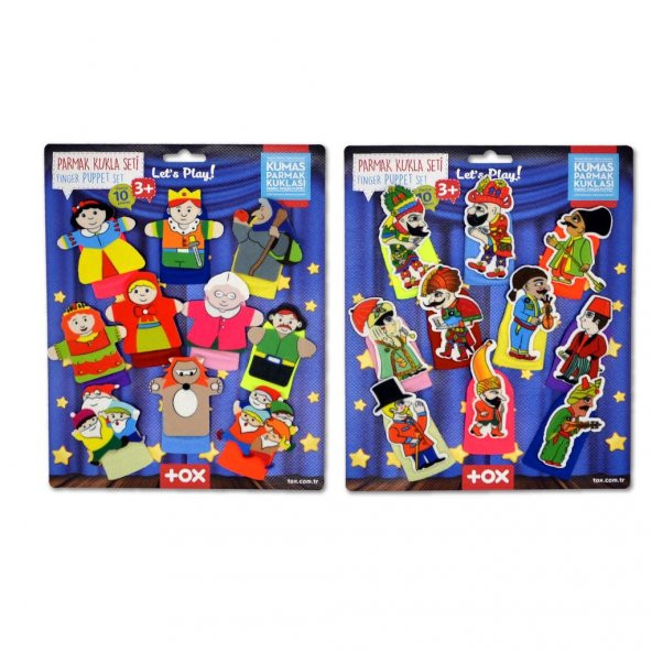 2 Set - 20 Parça Tox Hacivat , Karagöz ve Masal Kahramanları Parmak Kukla T224 T225 - 6