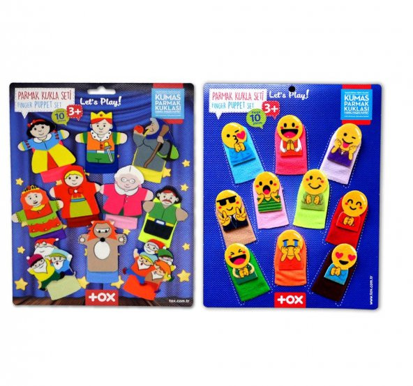 2 Set - 20 Parça Tox Emojiler ve Masal Kahramanları Parmak Kukla T225 T106