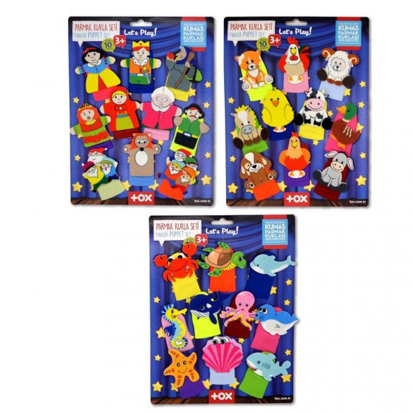 3 Set - 30 Parça Tox Masal Kahramanları, Deniz Canlıları ve Çiftlik Hayvanları Parmak Kukla T220 T221 T225 - 4