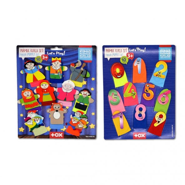 2 Set - 20 Parça Tox Masal Kahramanları ve Rakamlar Parmak Kukla T064 T225