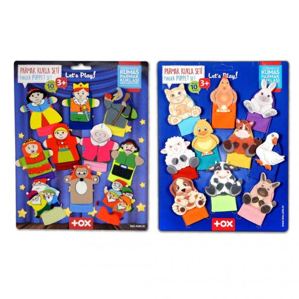 2 Set - 20 Parça Tox Masal Kahramanları ve Evcil Hayvanlar Parmak Kukla T772 T225 - 4
