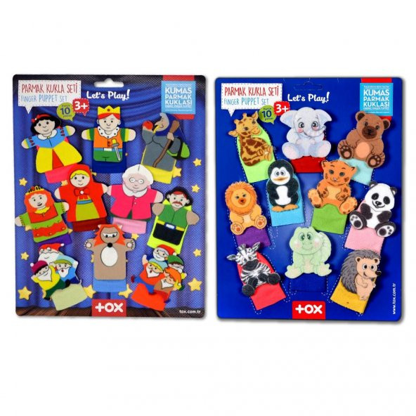 2 Set - 20 Parça Tox Masal Kahramanları ve Vahşi Hayvanlar Parmak Kukla T782 T225 - 4