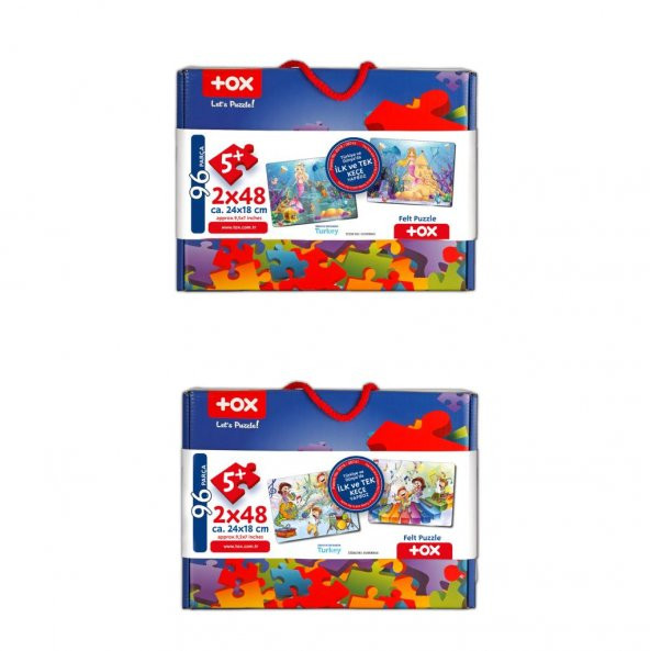 4 Set - 96 Parça Tox Müzik ve Deniz Kızı 5+ Keçe Yapboz - 5 Yaş Puzzle T041 T016 - 3