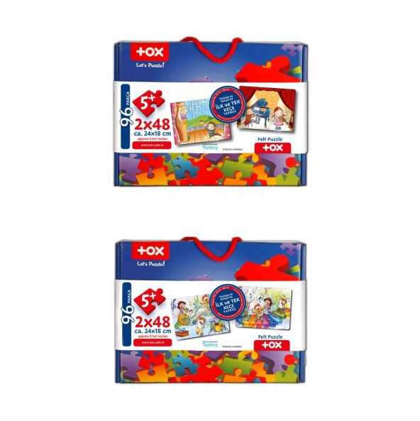 4 Set - 96 Parça Tox Müzik ve Sahne 5+ Keçe Yapboz - 5 Yaş Puzzle T018 T019 - 8