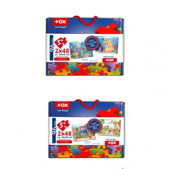 4 Set - 96 Parça Tox Oyun Parkı ve Deniz Kızı 5+ Keçe Yapboz - 5 Yaş Puzzle T040 T041 - 8