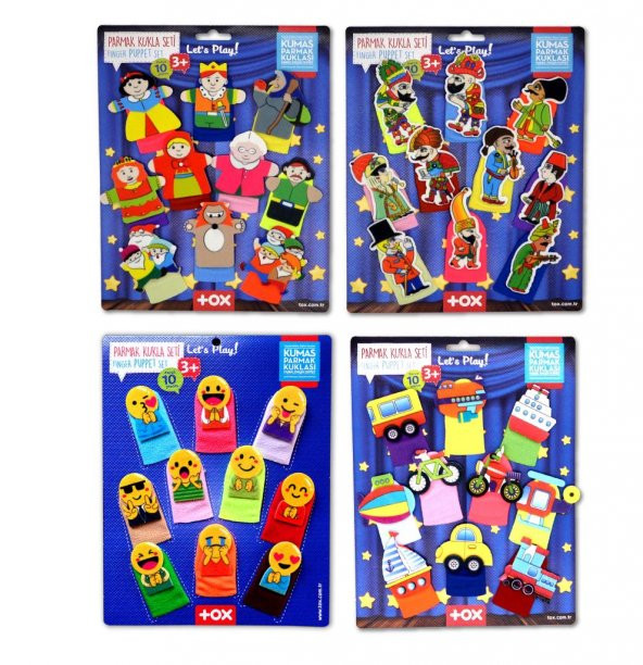 4 Set - 40 Parça Tox Masal Kahramanları , Emojiler, Karagöz Hacivat ve Taşıtlar Parmak Kukla T106 T181 T224 T225 - 6