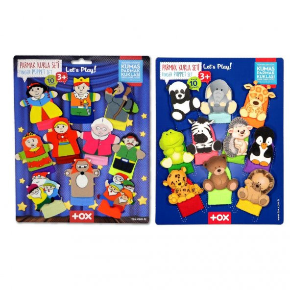 2 Set - 20 Parça Tox Masal Kahramanları ve Vahşi Hayvanlar Parmak Kukla T781 T225 - 4