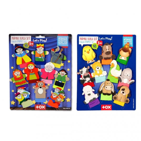 2 Set - 20 Parça Tox Masal Kahramanları ve Evcil Hayvanlar Parmak Kukla T771 T225 - 4