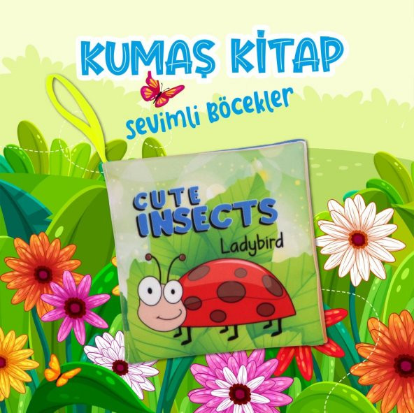 Tox İngilizce Sevimli Böcekler Kumaş Sessiz Kitap E386 - Bez Kitap , Eğitici Oyuncak , Yumuşak ve Hışırtılı - 2