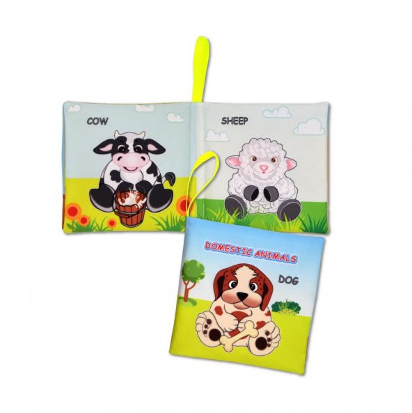 Tox İngilizce Evcil Hayvanlar Sessiz Kumaş Kitap E388 - Bez Kitap , Eğitici Oyuncak , Yumuşak ve Hışırtılı - 3