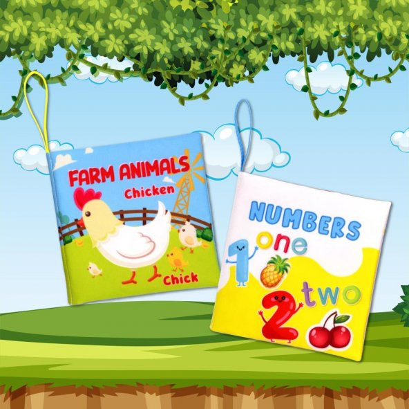 3 Kitap Tox İngilizce Çiftlik Hayvanları , Deniz Canlıları ve Rakamlar Kumaş Sessiz Kitap E119 E122 E128 - Bez Kitap , Eğitici Oyuncak , Yumuşak ve Hışırtılı - 5