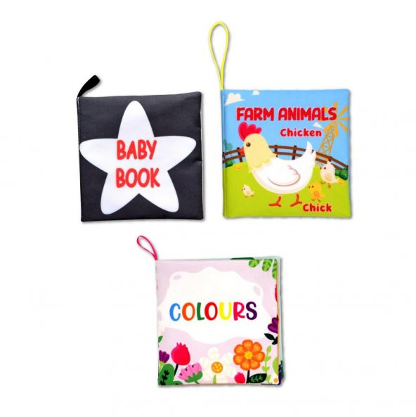 3 Kitap Tox İngilizce Siyah Beyaz Bebek , Renkler ve Çiftlik Hayvanları Kumaş Sessiz Kitap E19 E129 E136 - Bez Kitap , Eğitici Oyuncak , Yumuşak ve Hışırtılı