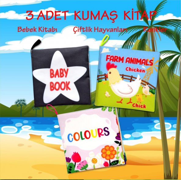 3 Kitap Tox İngilizce Siyah Beyaz Bebek , Renkler ve Çiftlik Hayvanları Kumaş Sessiz Kitap E19 E129 E136 - Bez Kitap , Eğitici Oyuncak , Yumuşak ve Hışırtılı - Resim 2